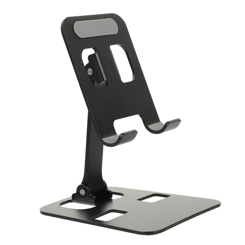 Unomor Aluminum Foldable Phone Stand and Tablet Holder for Home Office Portable Mobile Bracket Adjustable Black - Image 2