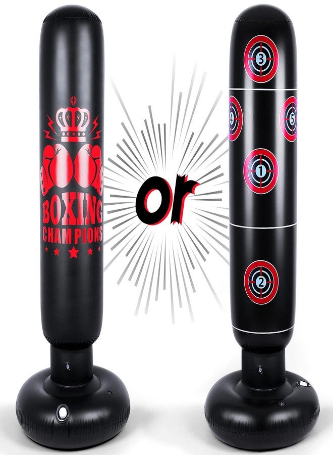 JUOIFIP Inflatable Punching Bag for Kids - 63" Inflatable Kid Boxing Bag - Children Sports Toy Free Standing Bounce Back Tumbler for Sparring Boxing Bag Suitable for Karate Kickboxing - Gift for Boys & Girls - Image 2
