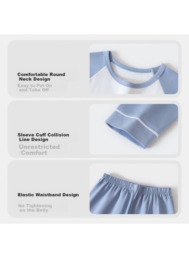 Yiershuang Children's Pajamas, Boys' All-season Long-sleeve Home Wear Set, For Older Children And Teenage Boys, Comfortable Home Air Conditioning Clothing - Image 3
