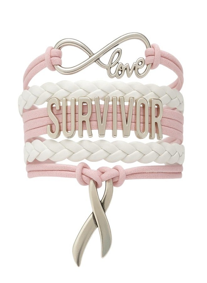إنفينيتي كوليكشن مجموعة إنفينيتي: أساور هدايا للنساء المصابات بسرطان الثدي، أساور ملهمة، سوار الشريط الوردي للناجيات، هدايا تحفيزية ملهمة للنساء، الصديقة المقربة، الأخت، الأم - Image 1