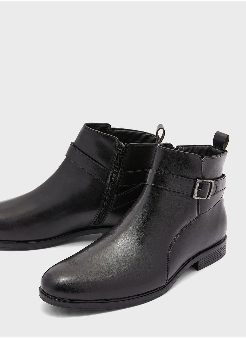 Robert Wood - Belt Details Chelsea Boots - Image 1