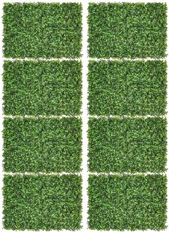 8 Pack Artificial Boxwood Panels Topiary Hedge Plants Artificial Greenery Fence Panels for Greenery Walls,Garden,Privacy Screen,Backyard and Home