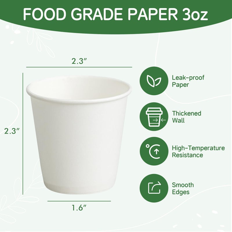 ECOEXTRA 300 Pack 3 oz Bathroom Paper Cups, Small Coffee Cups, Disposable Mini Mouthwash Cups, Suitable for Bathroom, Market, Shops, Party, Picnic, Travel, and Events - Image 2