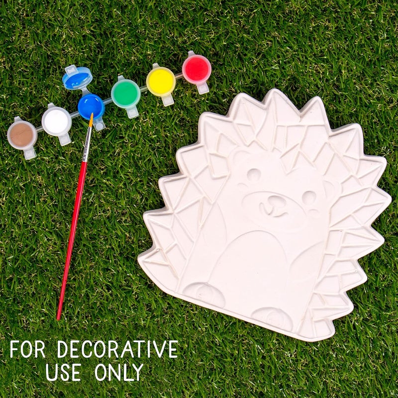Creative Roots Mosaic Hedgehog Stepping Stone, Includes 7-Inch Ceramic Stone & 6 Vibrant Paints, DIY Garden Stepping Stone Kit for Kids Ages 6+ - Image 2