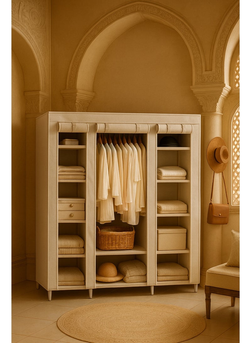 Roman Gifts Canvas Wardrobe Bedroom Furniture Cupboard Clothes Storage Organizer - Image 1