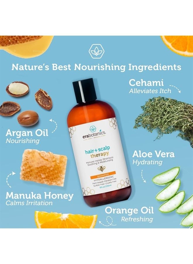 Era Organics - Manuka Honey Dry Scalp Shampoo - Soothing and Moisturizing Shampoo for Dry Scalp and Damaged Hair - Family Friendly Sulfate Free Shampoo Dry Scalp Treatment for Sensitive Skin - Image 1