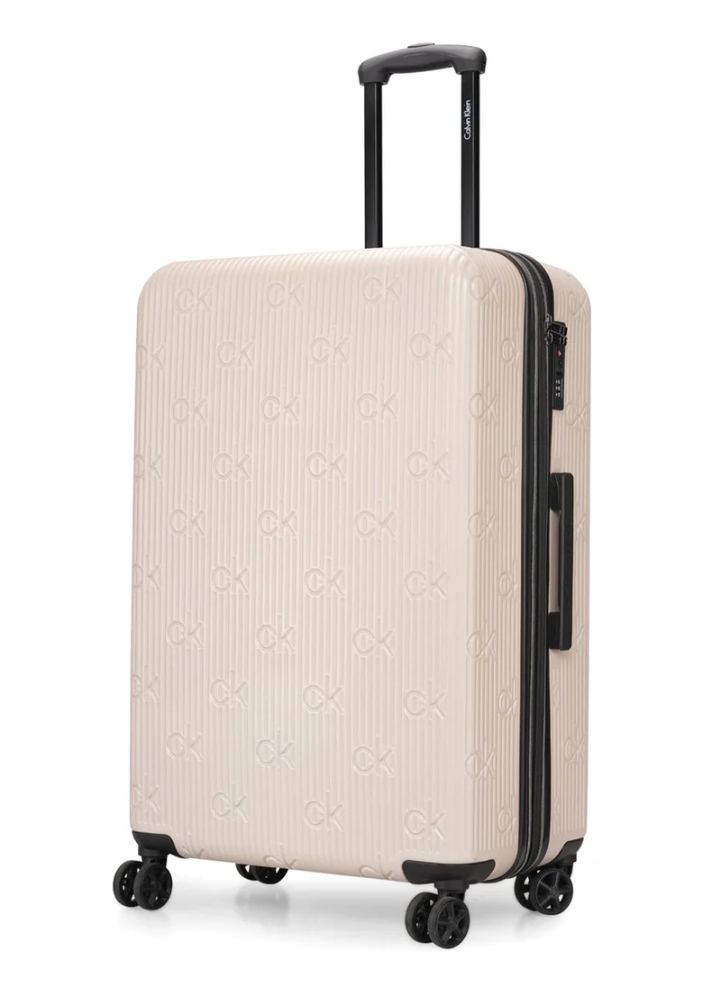 كالفن كلاين حقيبة سفر Insignia 2.0 Hardside Spinner ذات العجلات، خفيفة الوزن للغاية من مادة ABS، 4 عجلات مزدوجة، لون حجري