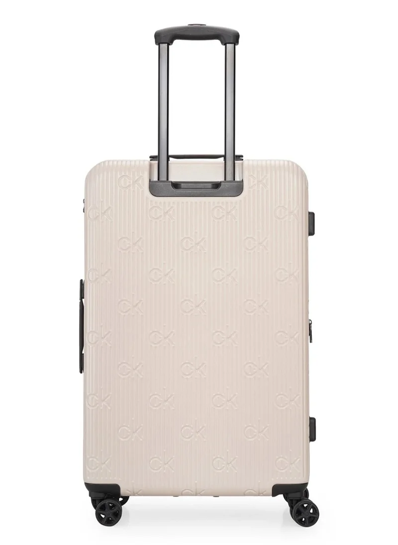 كالفن كلاين حقيبة سفر Insignia 2.0 Hardside Spinner ذات العجلات، خفيفة الوزن للغاية من مادة ABS، 4 عجلات مزدوجة، لون حجري