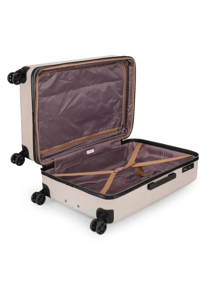 كالفن كلاين حقيبة سفر Insignia 2.0 Hardside Spinner ذات العجلات، خفيفة الوزن للغاية من مادة ABS، 4 عجلات مزدوجة، لون حجري