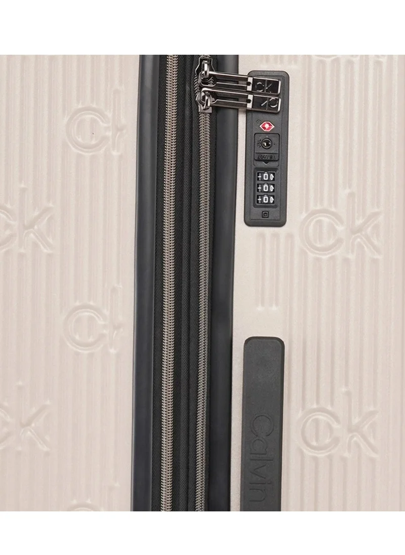 كالفن كلاين حقيبة سفر Insignia 2.0 Hardside Spinner ذات العجلات، خفيفة الوزن للغاية من مادة ABS، 4 عجلات مزدوجة، لون حجري