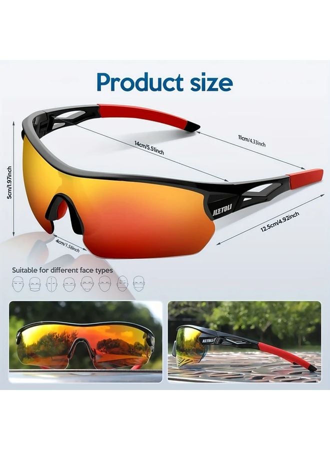 Red Photochromic Cycling Glasses Lightweight Sport Eyewear with Soft Nose Pads - Image 3