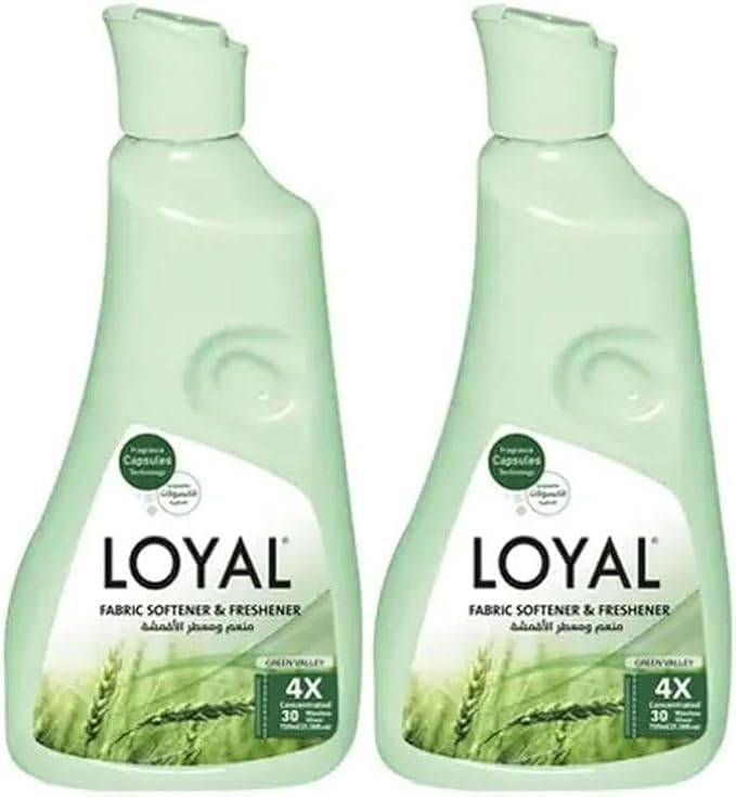 Loyal 750ml (Pack of 2) - Fabric Softener and Refresher with Green Fragrance Capsule - لويال Softener Laundry Gentle Care for Daily Use with 30+30 Washes - Image 1