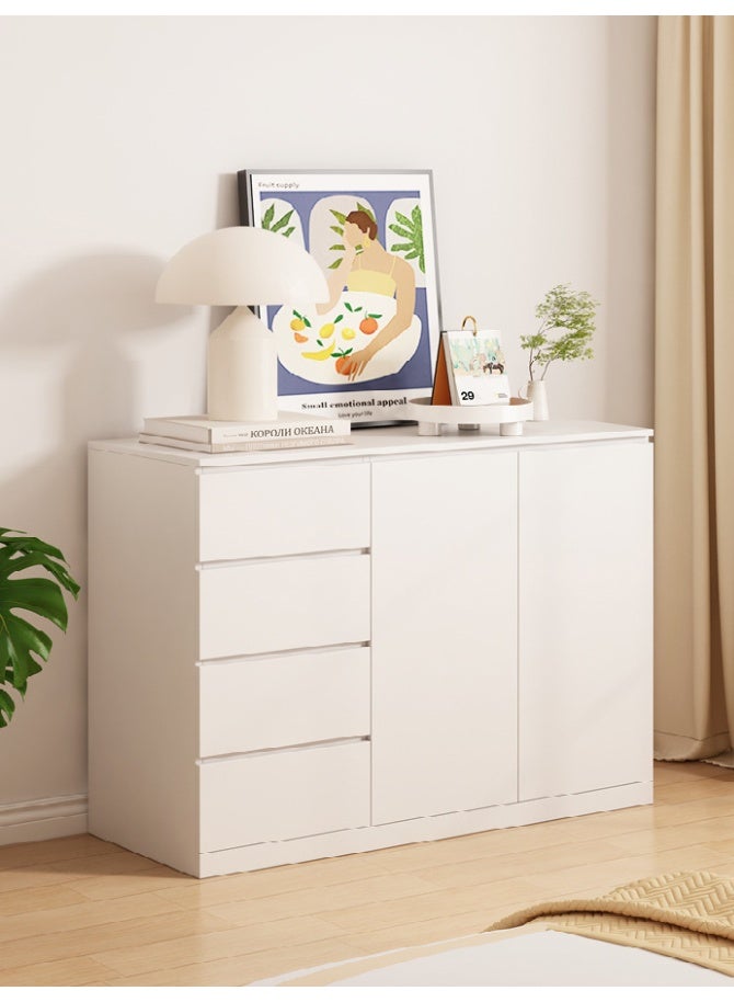 Chest of Drawers, Wooden Dresser for Bedroom, 4-Dawer and 2-Door Storage Cabinet for Household Items and Beddins, White, DGC001 - Image 1