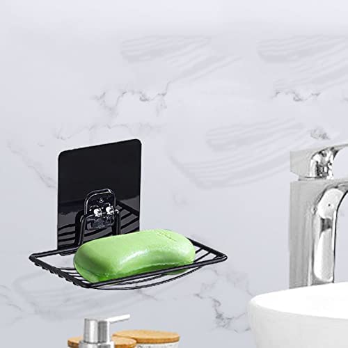 JRM's Wall Mounted Self Adhesive No Drilling Stainless Steel Bar Soap Dish for Bathroom Kitchen Sink (1Pc, Black) - Image 3