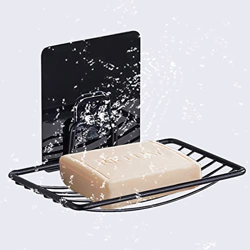 JRM's Wall Mounted Self Adhesive No Drilling Stainless Steel Bar Soap Dish for Bathroom Kitchen Sink (1Pc, Black) - Image 1