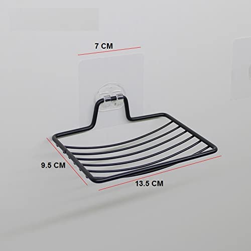 JRM's Wall Mounted Self Adhesive No Drilling Stainless Steel Bar Soap Dish for Bathroom Kitchen Sink (1Pc, Black) - Image 5