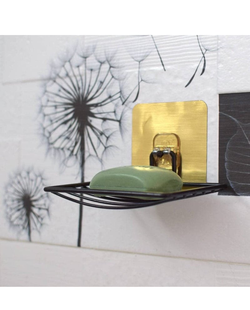 JRM's Wall Mounted Self Adhesive No Drilling Stainless Steel Bar Soap Dish for Bathroom Kitchen Sink (1Pc, Black) - Image 4