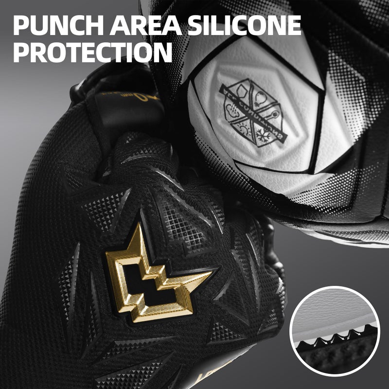WVVOU Professional Goalkeeper Gloves for Adults and Youth Soccer Goalie Gloves Breathable Soccer Gloves High Performance Guantes De Portero with 4+3mm Sticky Super Grip Latex Palm (Black, 9) - Image 4