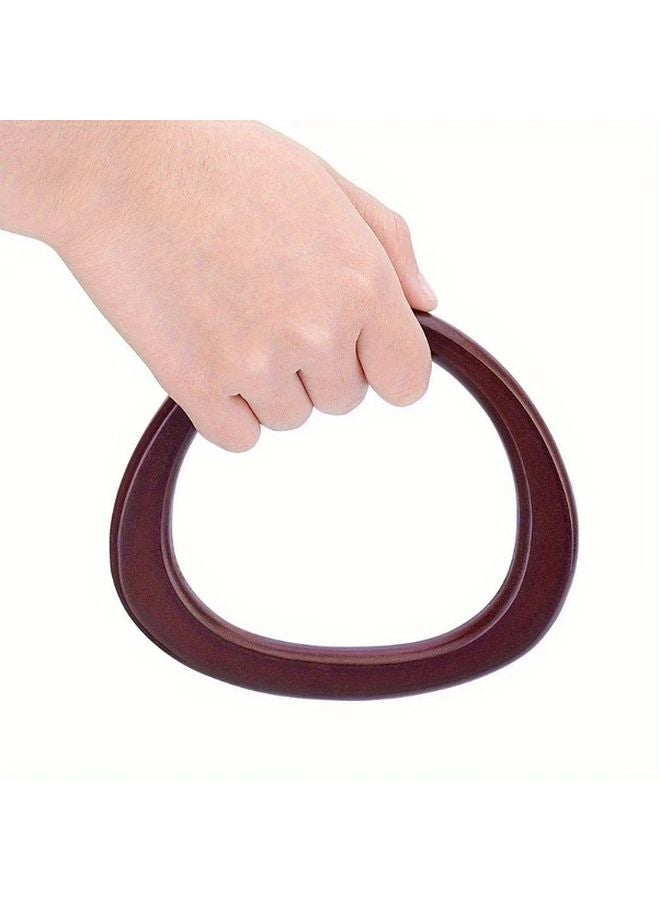 قطعتان من مقابض خشبية صفراء على شكل حرف D للحقائب اليدوية والحقائب الحرفية DIY - Image 4