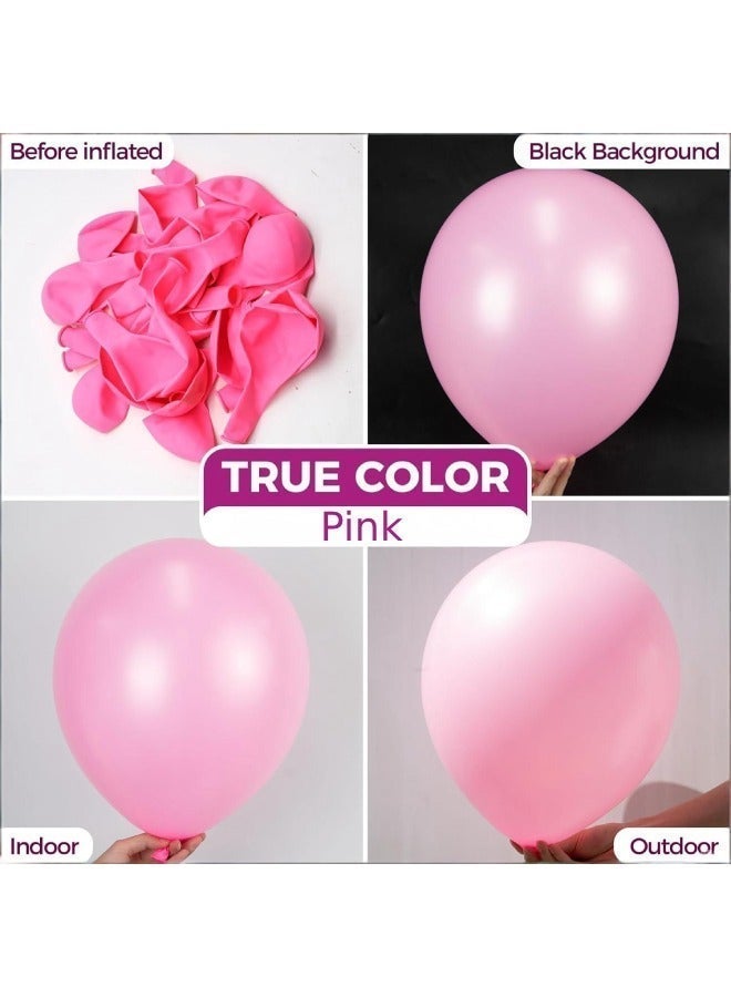 Farahom Pink Birthday Party Decorations, 68Pcs Party Decorations Set with Happy Birthday Banner, 12-inch Confetti Balloons, 12-inch Metallic Pink Balloons, Heart Star Shape Balloons, Fringe Curtain and Hanging Swirls, Ribbon, Glue Points and Cake Toppers for Women Girls Birthday Princess Party - Image 4