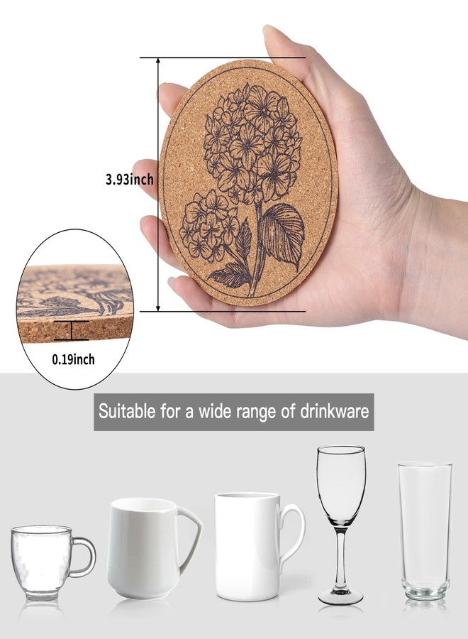 STARUBY Coasters for Drinks 12 pcs Absorbent Cork Coasters with Flower Coaster for Coffee Table Housewarming Gifts for New Home Present for Friends, Living Room Decor, Apartment Decor - Image 2