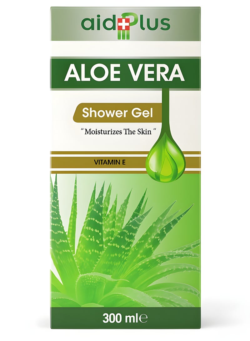 AID PLUS جل استحمام الألوة فيرا مع فيتامين E 300 مل