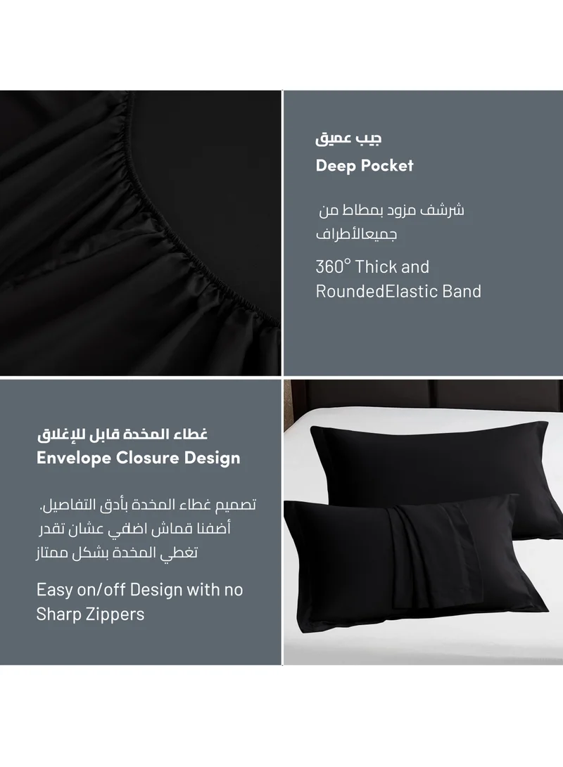 Donetella Bedding Fitted Sheet - Fits 90x190 Cm Bed For Single Bed 2 Pcs (1 Fitted Sheet and 1 Pillowcase) - 30 Cm Deep Pocket - Solid Bed Sheet