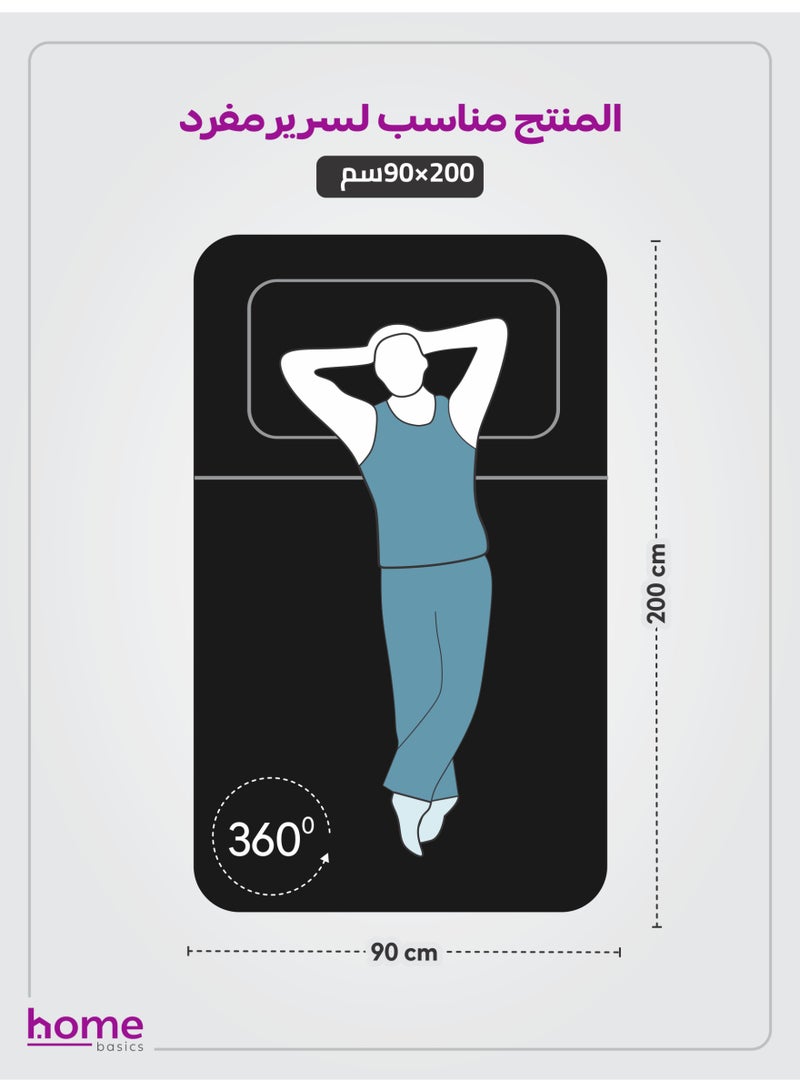 Donetella Bedding Fitted Sheet - Fits 90x190 Cm Bed For Single Bed 2 Pcs (1 Fitted Sheet and 1 Pillowcase) - 30 Cm Deep Pocket - Solid Bed Sheet - Image 2