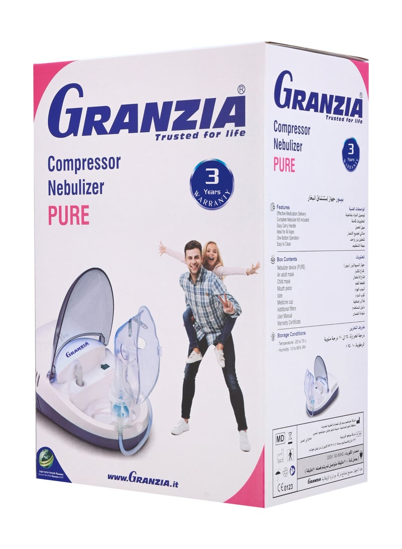 Granzia Pure Compressor Nebulizer Steam Inhaler Machine for Adults & Kids With Medicine Cup, Adult & Child Masks Quiet Portable Device for Asthma, Cold,Sinus & Allergy Relief - Image 4