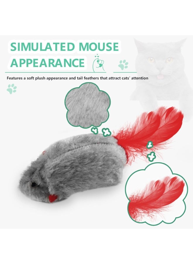 Bukela Self Play Cat Toys, 2 Pack Door Hanging Cat Mouse Toy with Squeaky Sound, No Batteries Required,Interactive Cat Enrichment Toys for Bored Indoor Adult Cats, Cat Boredom Toys Mice with Feather Tail - Image 5