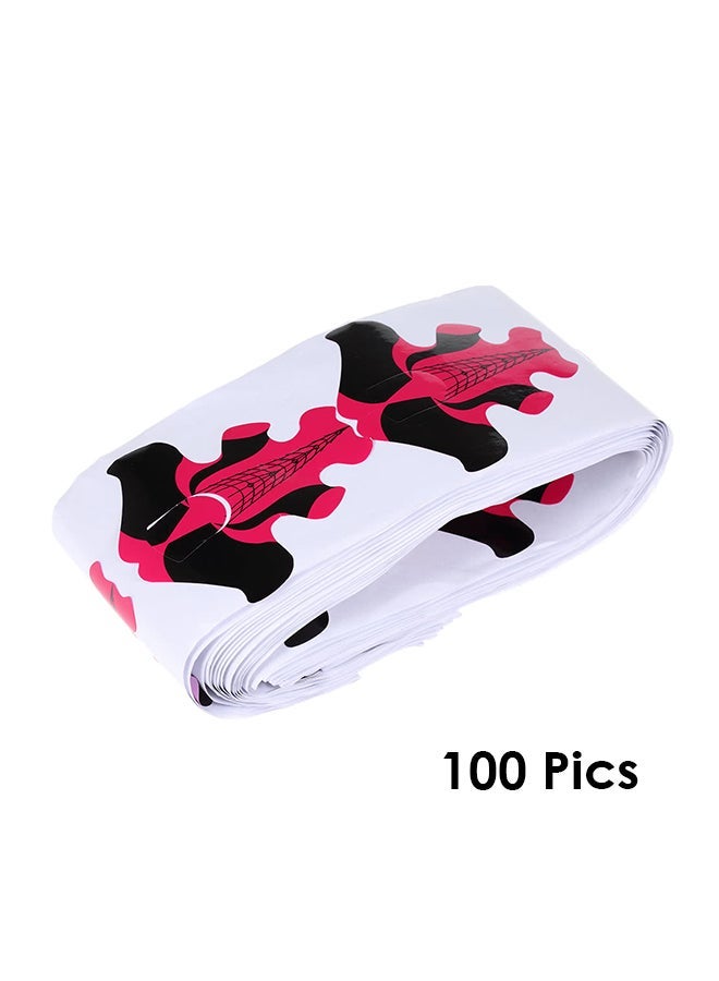 NIBEMINENT 100-Piece Nail Art Sticker Set White/Pink/Black - Image 1