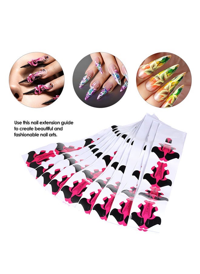 NIBEMINENT 100-Piece Nail Art Sticker Set White/Pink/Black - Image 3