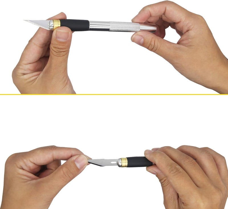 XW Hobby Knife Set- 45mm SKS-7 Rotary Cutter and Precision Knife for Art, Quilting and Crafting,12 Bonus Blades - Image 3