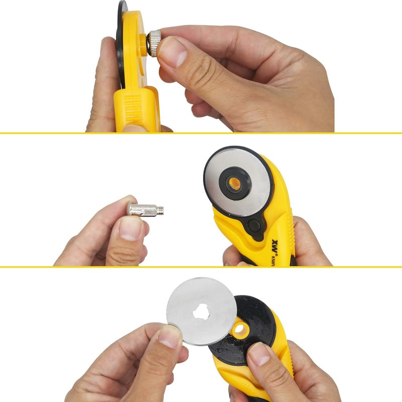 XW Hobby Knife Set- 45mm SKS-7 Rotary Cutter and Precision Knife for Art, Quilting and Crafting,12 Bonus Blades - Image 2