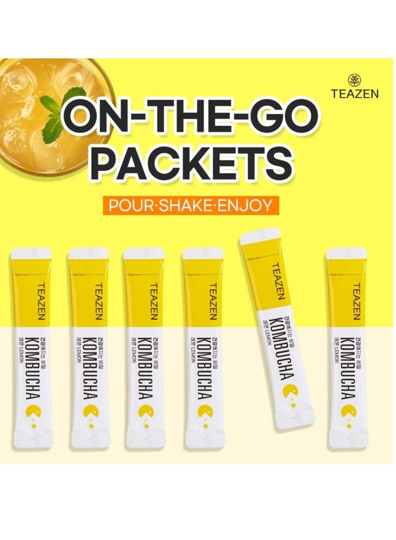 Teazen Kombucha Lemon Probiotics 10 Sticks - Image 4