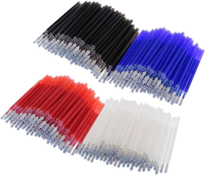 Aakriti Fabric Marker Pen Refill Heat Erasable Fabric Pens Heat Erasable Fabric Marking Pens for Tailors Sewing and Quilting Dressmaking Multicolor (Red, Blue, Black, White 100PCS) - Image 1