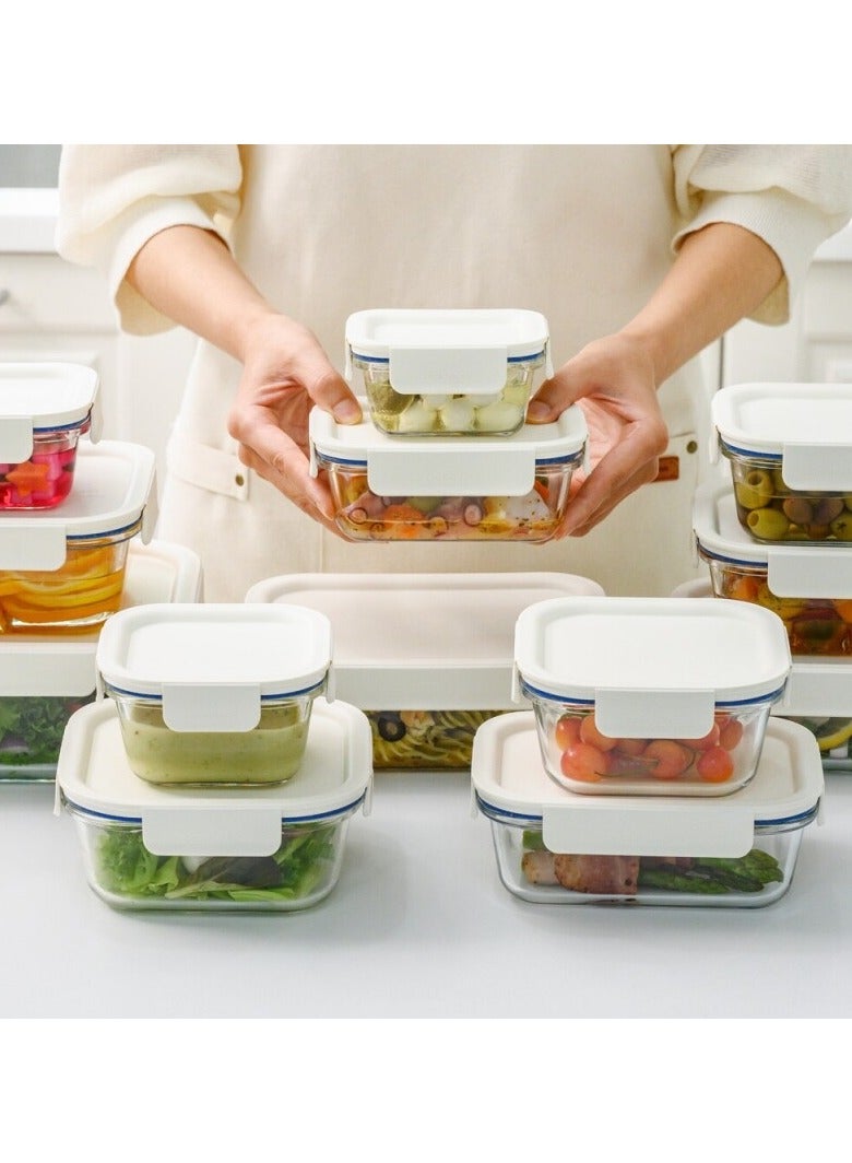 LocknLock Clear Glass Rectangular 380ml White - Durable, Airtight, Heat-Resistant Food Storage Container - Image 5