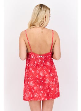 Hurley Women Allover Printed Beachwear Dress, Red  - Image 4