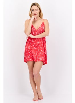 Hurley Women Allover Printed Beachwear Dress, Red  - Image 2
