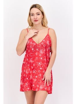 Hurley Women Allover Printed Beachwear Dress, Red  - Image 1