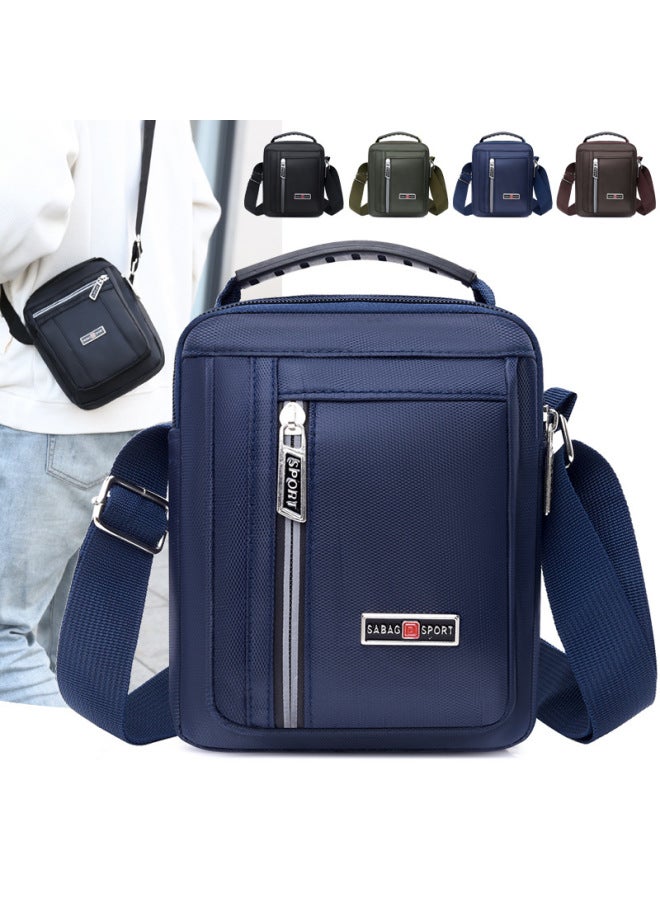Casual Urban Nylon Men's Shoulder Bag Fashionable Vertical Crossbody Bag Lightweight Commuting Daily Use Pure Color Bag-Color:Green - Image 5