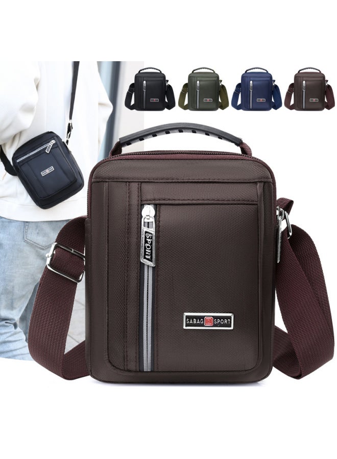 Casual Urban Nylon Men's Shoulder Bag Fashionable Vertical Crossbody Bag Lightweight Commuting Daily Use Pure Color Bag-Color:Green - Image 4