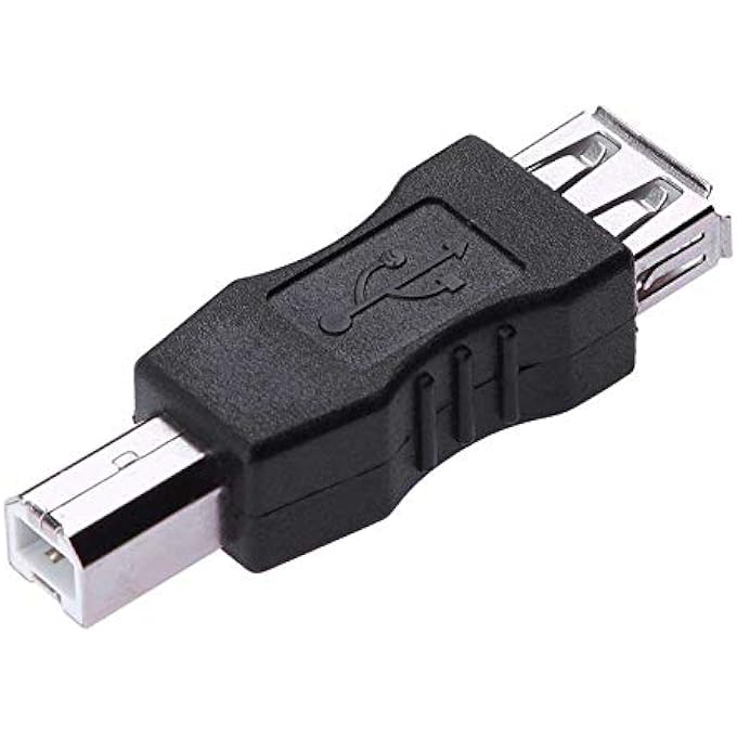 rayihni USB 2.0 A FEMALE TO B MALE ADAPTER CONNECTOR AF TO BM CONVERTER FOR PRINTER(BLACK) - Image 1