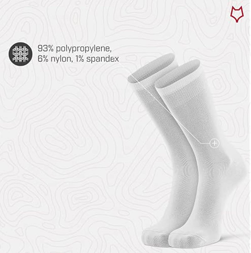 Fox River Outdoor Hockey Wick Dry Coolmax Crew Liner Socks - White - Image 3