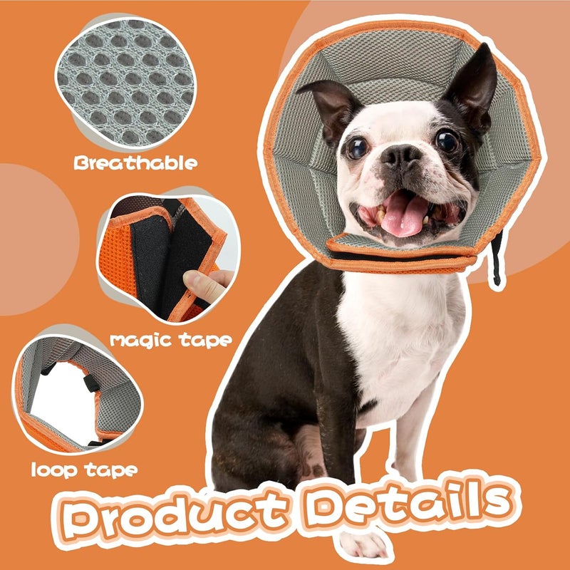 Kuoser Dog Recovery Collar,Soft&Adjustable Dog Cone,Elizabethan Dog Collar After Surgery,Wounds Protection,Licking Scratching Prevention,Skin Diseases,Comfortable Pet Cone(Orange,XL) - Image 4