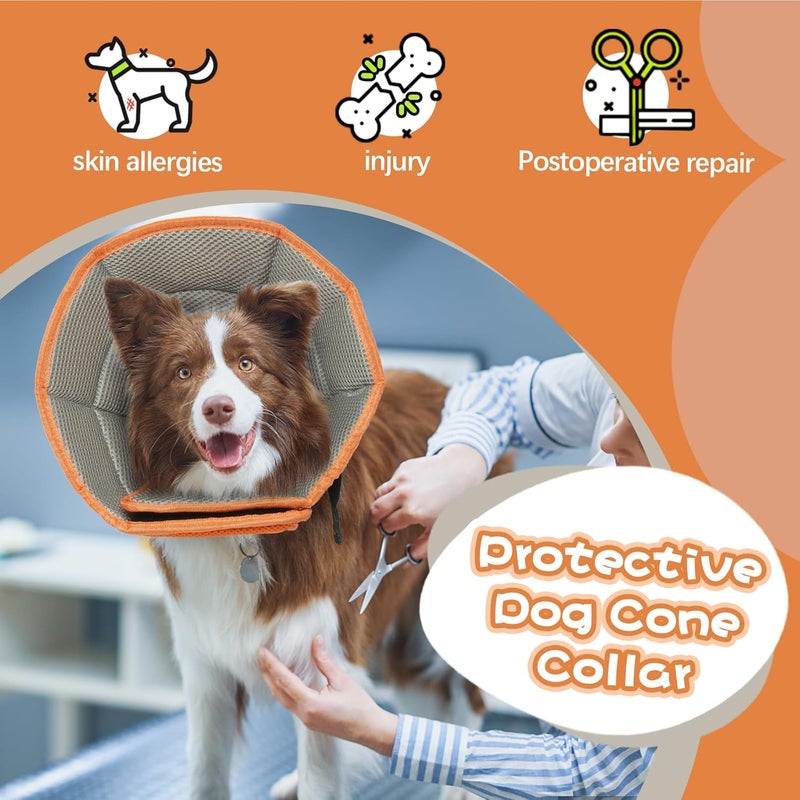 Kuoser Dog Recovery Collar,Soft&Adjustable Dog Cone,Elizabethan Dog Collar After Surgery,Wounds Protection,Licking Scratching Prevention,Skin Diseases,Comfortable Pet Cone(Orange,XL) - Image 5