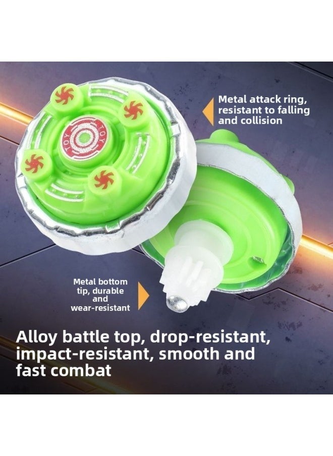 Generic - Toy Double Top Battle Pull Line Parent-Child Combat Interactive Table Game Luminous Alloy Boy-Colour:Upgraded Purple Double Top Plate + 4 Luminous Tops (comes With Penalty Plate) - Image 1