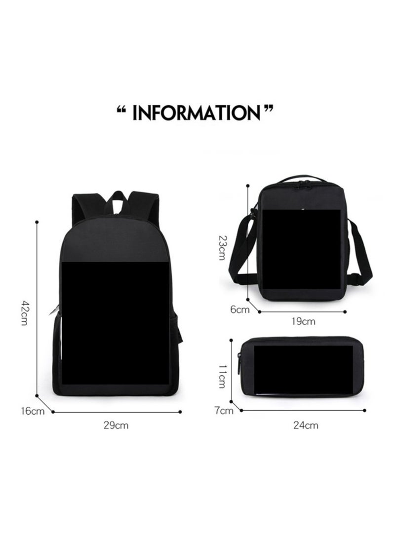 Children's leisure load reducing large capacity printed backpack for elementary school students, 3-piece set  - Image 2