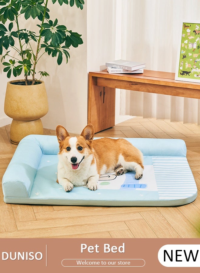 DUNISO سرير حيوانات أليفة للقطط، للكلاب الصغيرة والمتوسطة مع قاعدة غير قابلة للانزلاق، سرير أريكة قابل للغسل لجميع الفصول للحيوانات الأليفة في الداخل والخارج، للنوم في الهواء الطلق، جرو، قطة، حيوان أليف - Image 1