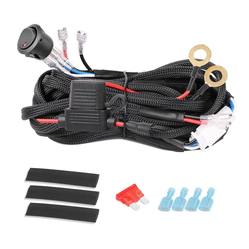 LTEODCHEW 14.7ft Nylon Wiring Harness with Rock Switch - Image 1